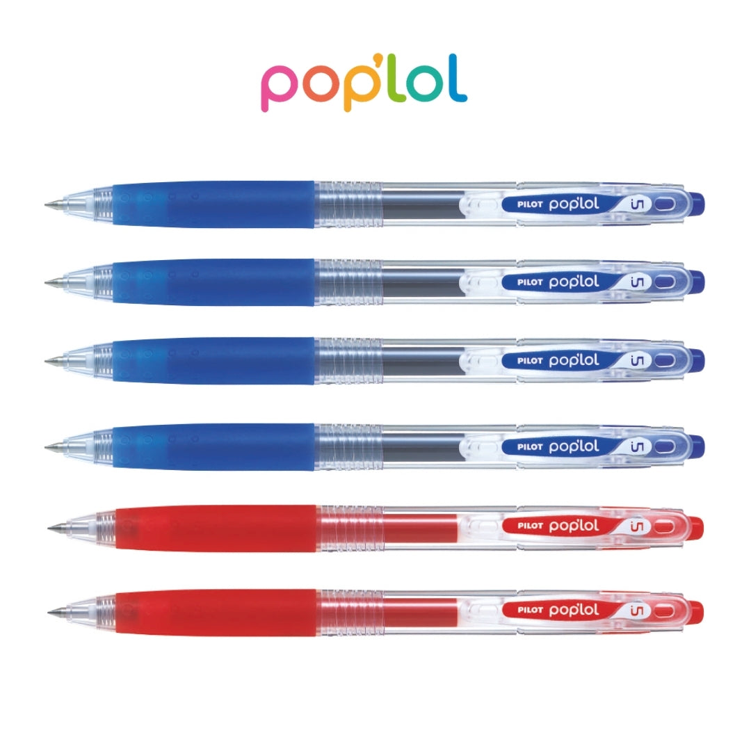 Bolígrafo Pilot Tinta Gel Pop Lol Azul y Rojo x6