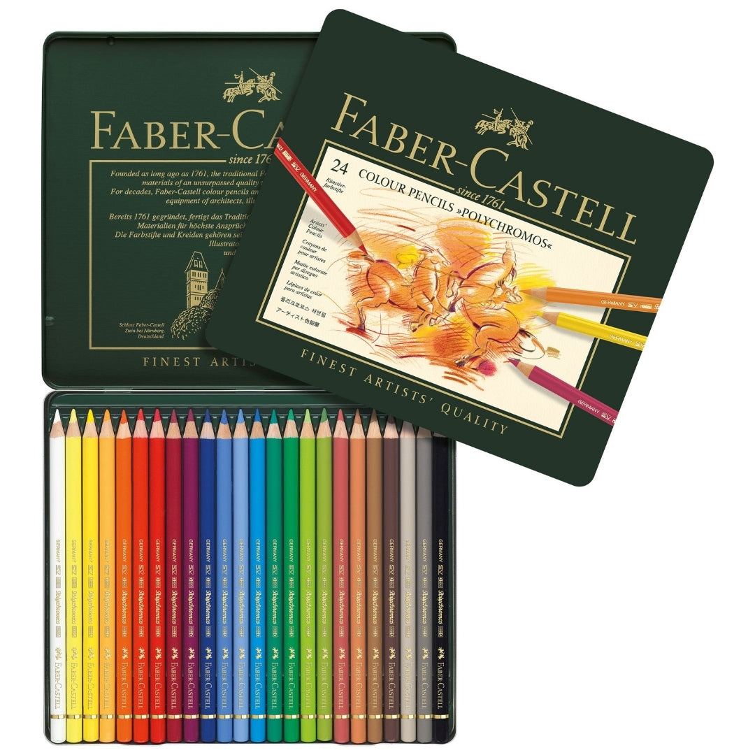 Colores Polychromos x 24 Faber Castell Estuche Metal