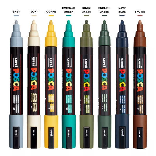 Set Marcadores Posca Punta 5M X 8 Earth
