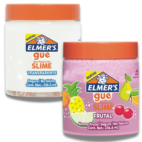 Pack Slime Elmers Gue Transparente + Frutal Crunchy 236 ml
