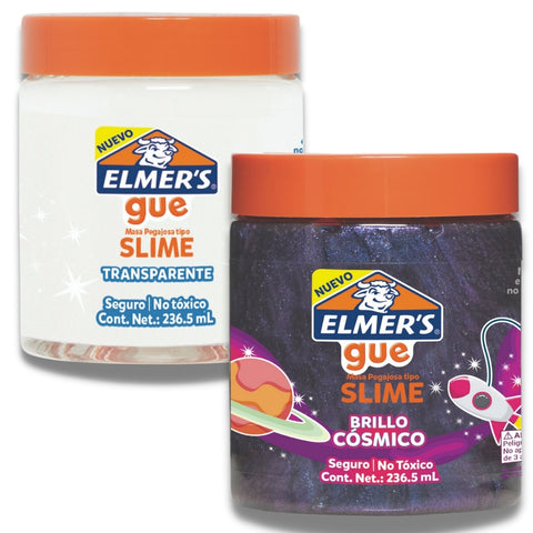 Pack Slime Elmers Gue Transparente + Cosmic Shimmer 236 ml
