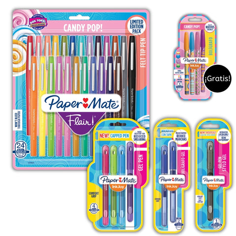Pack Paper Mate 24 Flair + 7 InkJoy + 1 Regalo