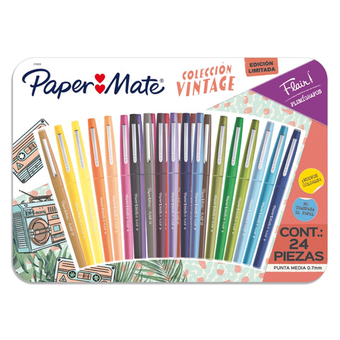 Marcadores Paper Mate Flair Vintage x 24