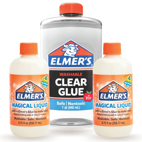 Big Pack Básico Para Hacer Clear Slime Con Activador Elmer's 3 Piezas