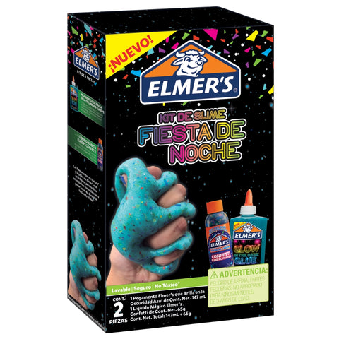 Mini Kit Slime Fiesta de Noche Elmer's 2 Piezas