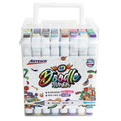 Marcadores A Base De Alcohol Artesco Doodle Markers X 48