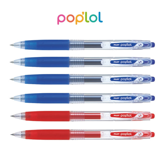 Bolígrafo Pilot Tinta Gel Pop Lol Azul y Rojo x6