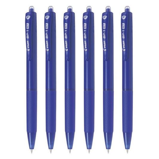 Bolígrafo Pilot Tinta Seca BP-1RT Azul x6