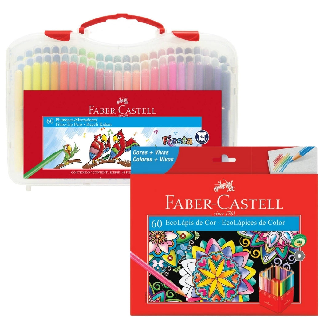 Pack Colores y Plumones Faber Castell x 120
