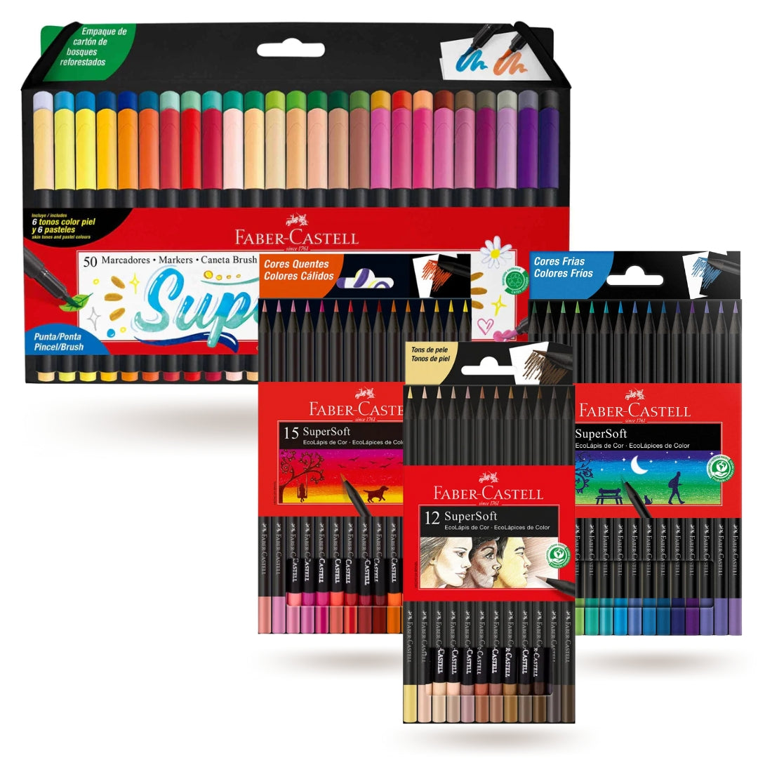Pack Colores y Plumones SuperSoft Faber-Castell x 92