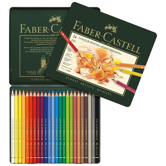 Colores Polychromos x 24 Faber Castell Estuche Metal