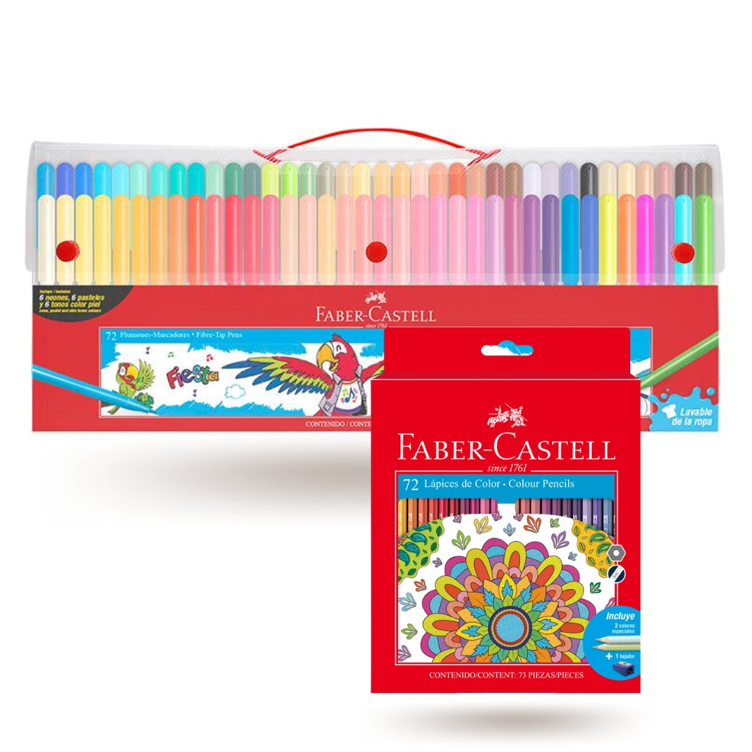 Pack Colores y Plumones Faber-Castell x 144