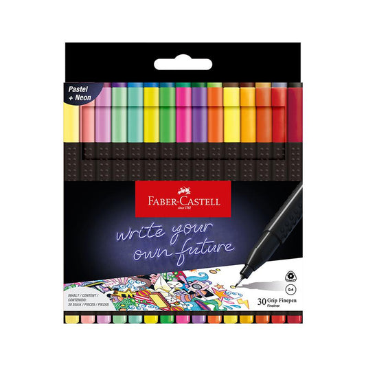 Marcadores Grip Finepen Faber Castell x 30 Colores
