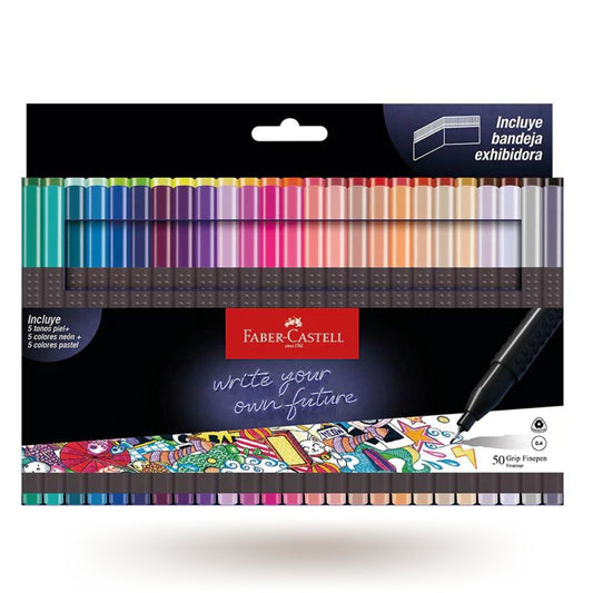Marcadores Grip Finepen Faber Castell x 50 Colores