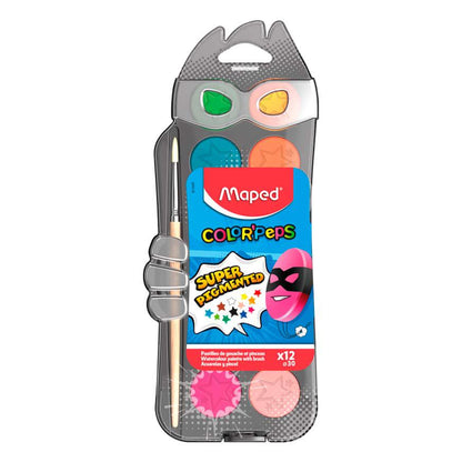 Acuarelas Maped Super Héroes x 12 Colores + Pincel