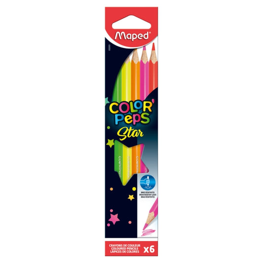 Lápices de Colores Fluorescentes Maped Color'Peps x 6