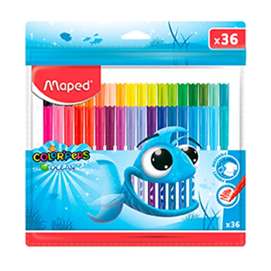 Plumones Maped Color'Peps Punta Delgada x 36