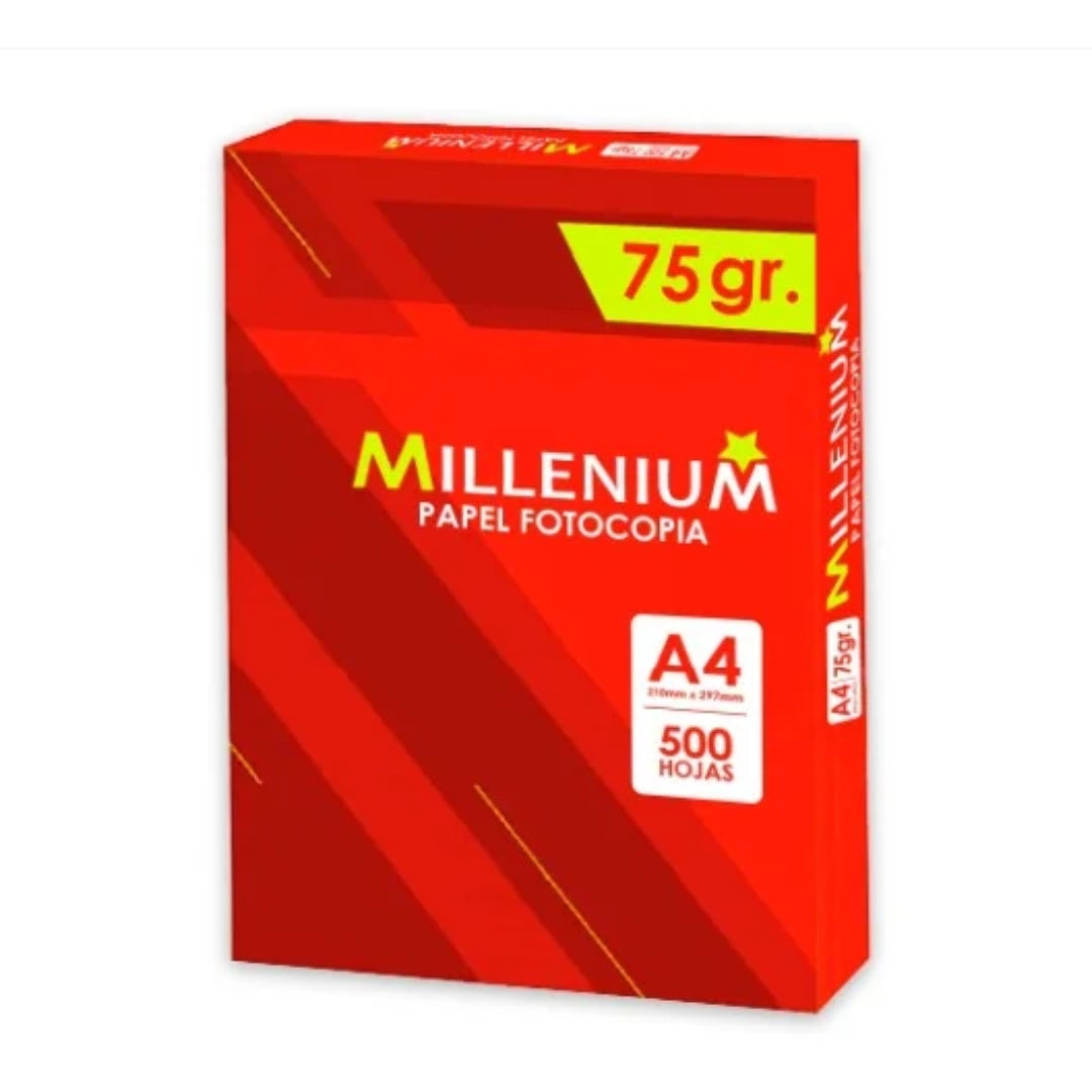 Papel Fotocopia Millenium A4 75 Gr Paquete X 500 Hojas