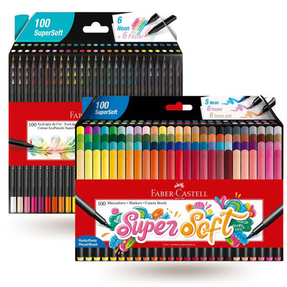 Pack Colores y Plumones SuperSoft Faber Castell x 200