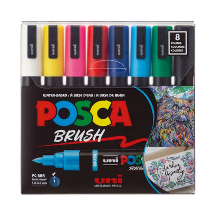 Set Marcadores Posca Punta 5BR X 8 Brush