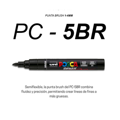 Set Marcadores Posca Punta 5BR X 16 Brush