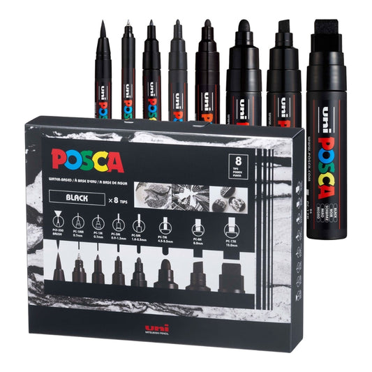 Marcadores Posca Set x 8 Black Mix