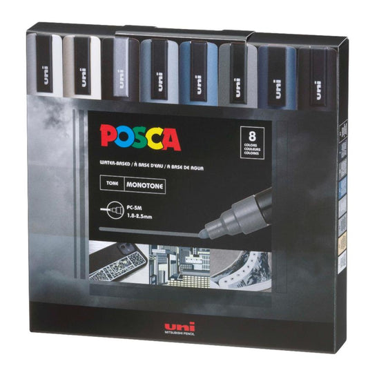 Set Marcadores Posca Punta 5M X 8 Montone
