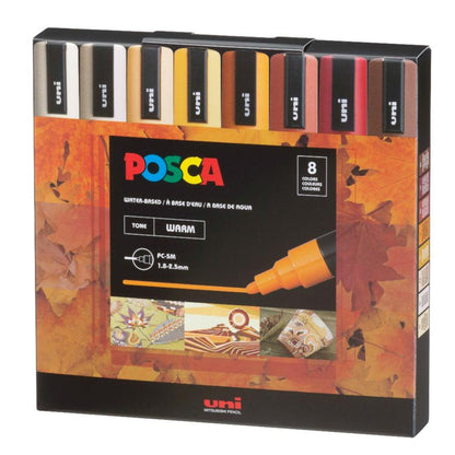 Set Marcadores Posca Punta 5M X 8 Warm