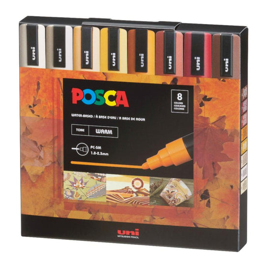 Set Marcadores Posca Punta 5M X 8 Warm