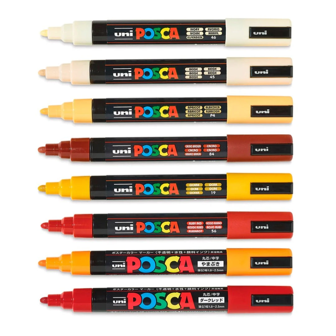 Set Marcadores Posca Punta 5M X 8 Warm