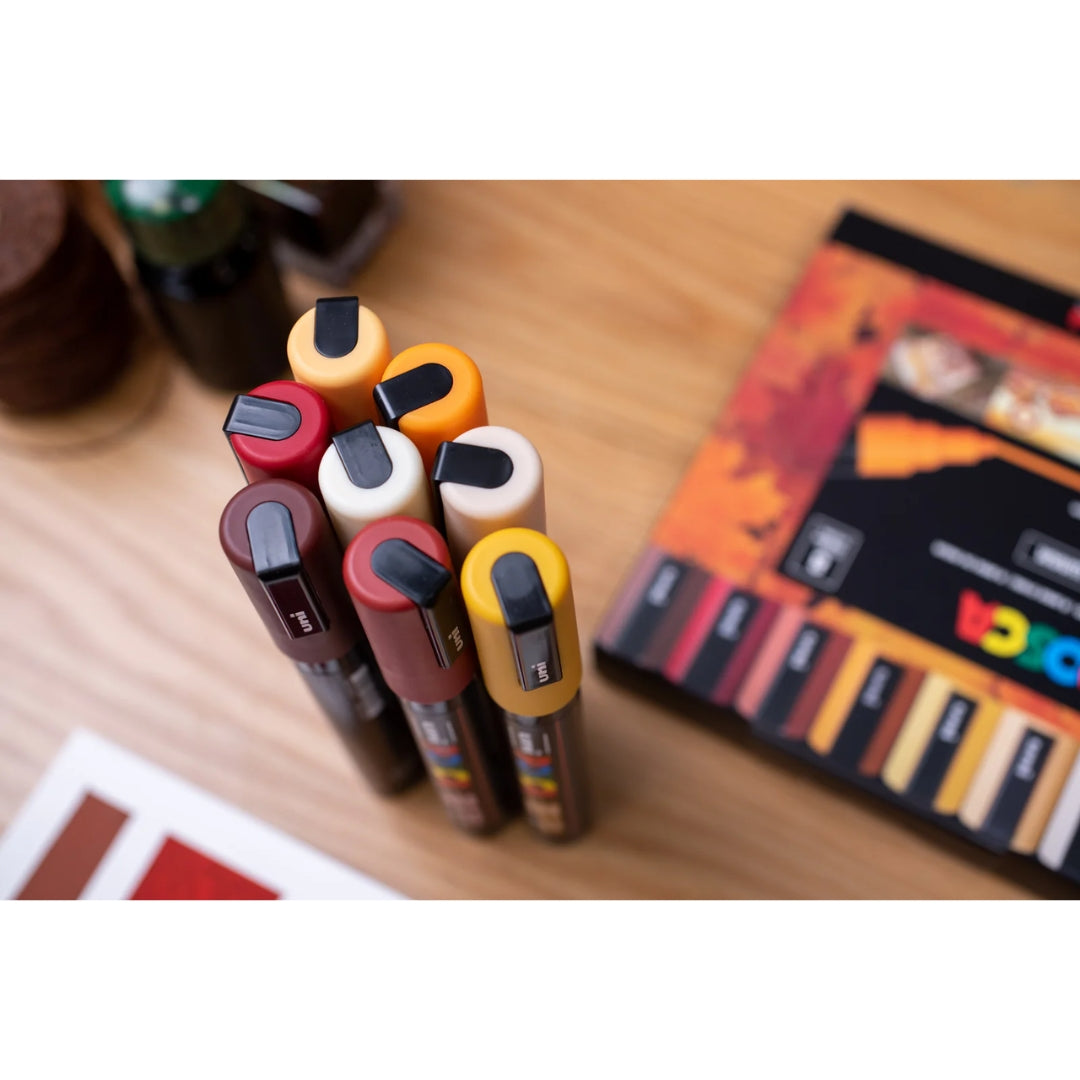 Set Marcadores Posca Punta 5M X 8 Warm