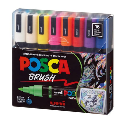 Set Marcadores Posca Punta 5BR X 16 Brush