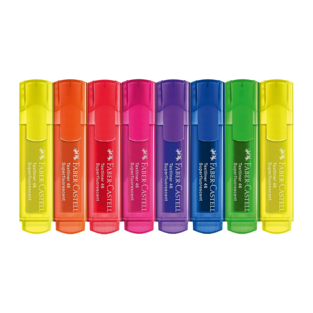 Resaltadores Textliner 46 Faber-Castell x 8 Neón