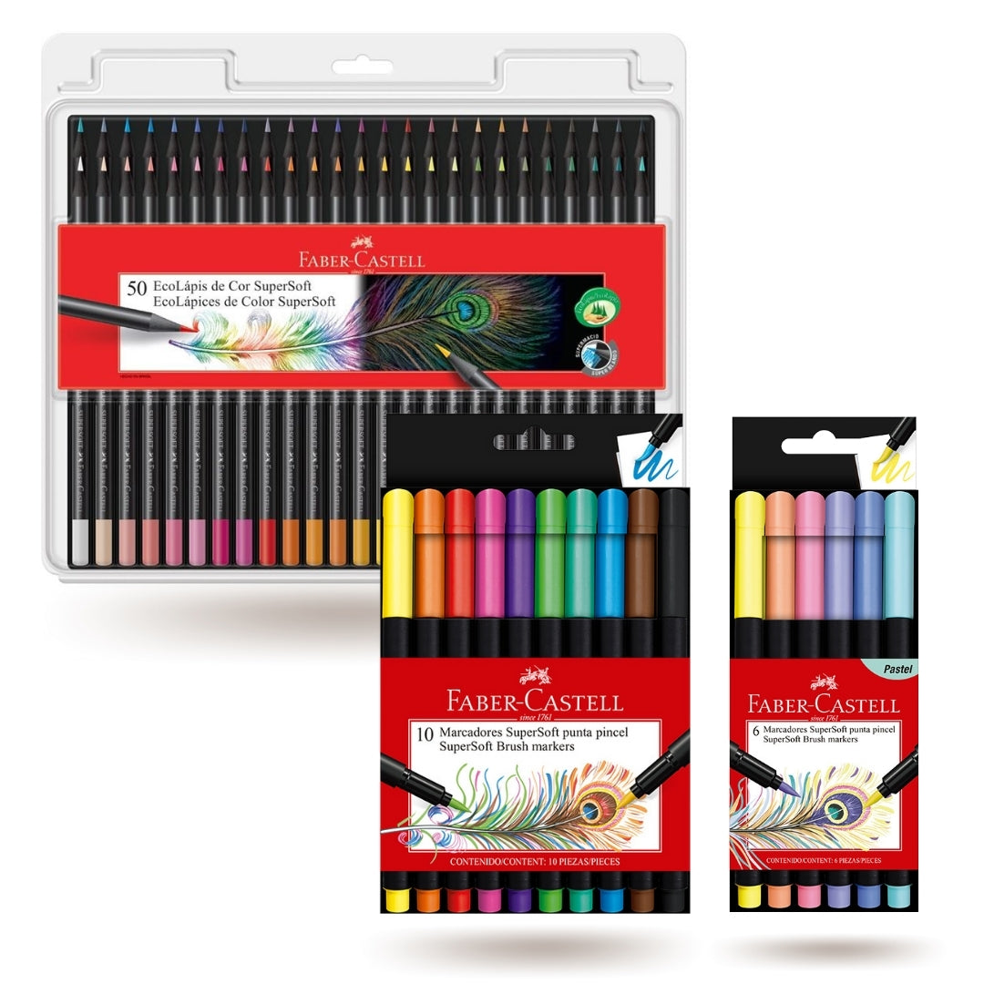 Pack Colores y Plumones SuperSoft Faber-Castell x 66