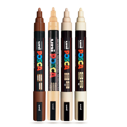 Set Marcadores Posca Punta 5M X 4 Skin Tones