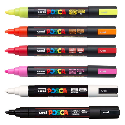 Set Marcadores Posca Punta 5M X 6 Neón