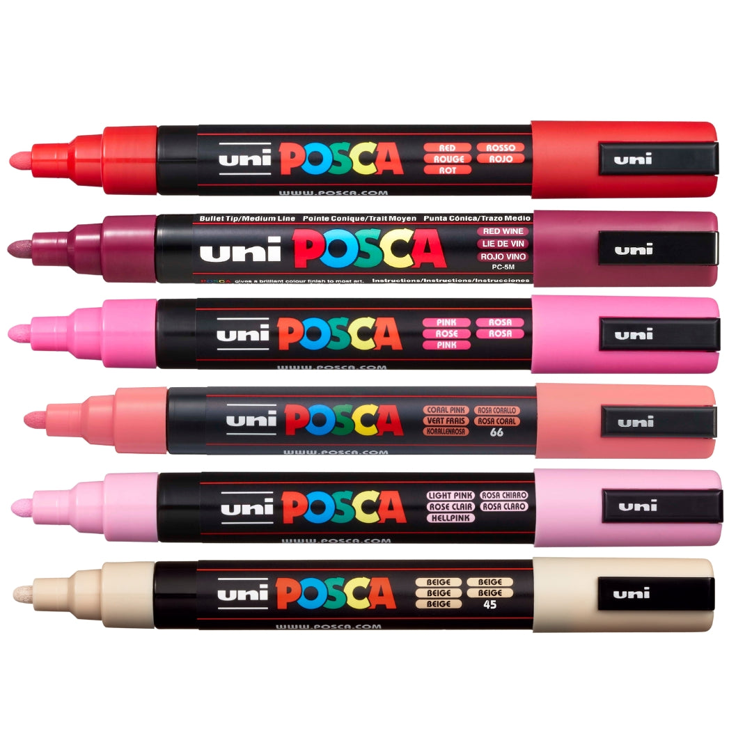 Set Marcadores Posca Punta 5M X 6 Shade of Rose