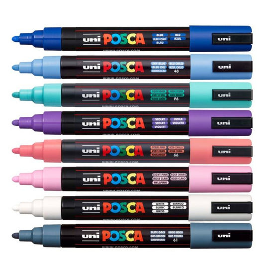 Set Marcadores Posca Punta 5M X 8 Fríos