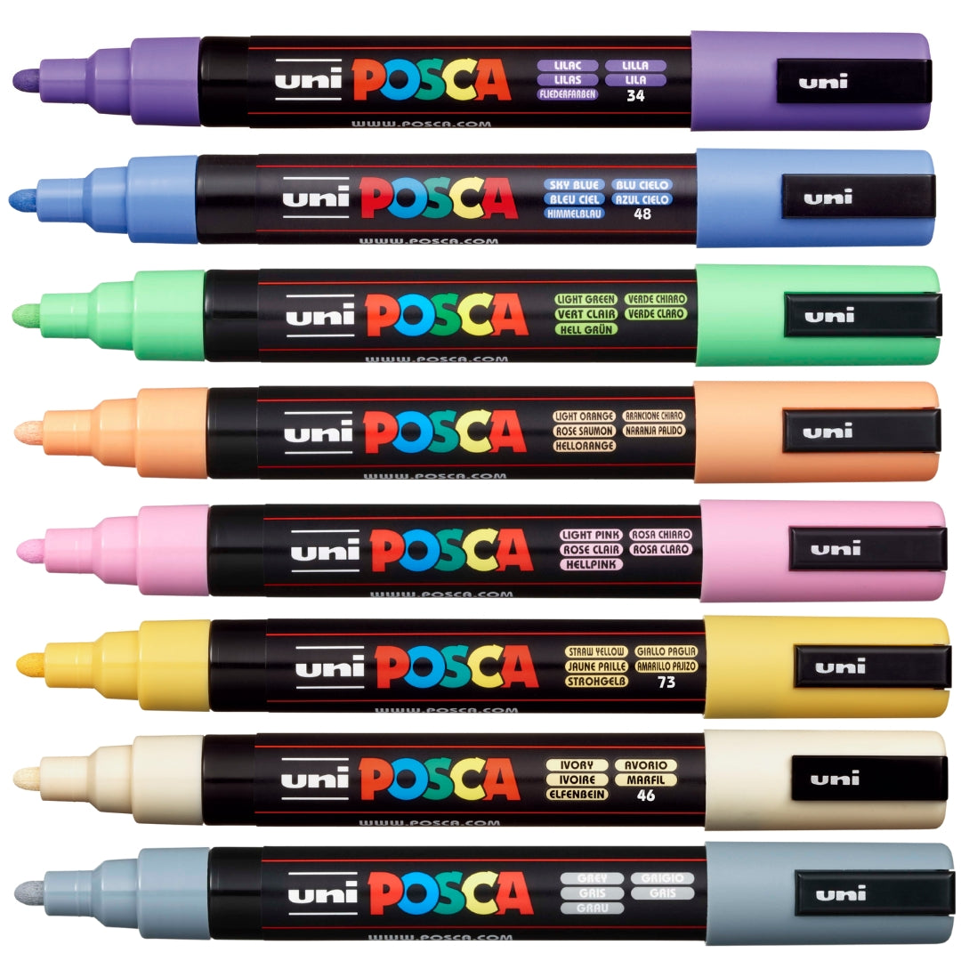Set Marcadores Posca Punta 5M X 8 Pasteles