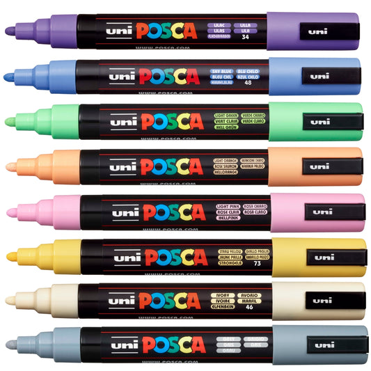Set Marcadores Posca Punta 5M X 8 Pasteles