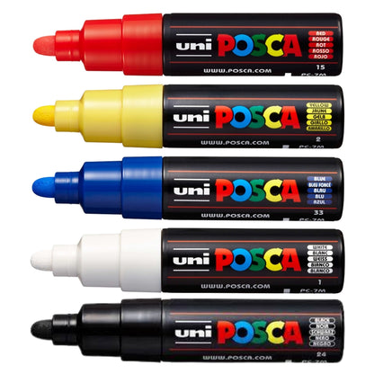 Set Marcadores Posca Punta 7M X 5 Básico