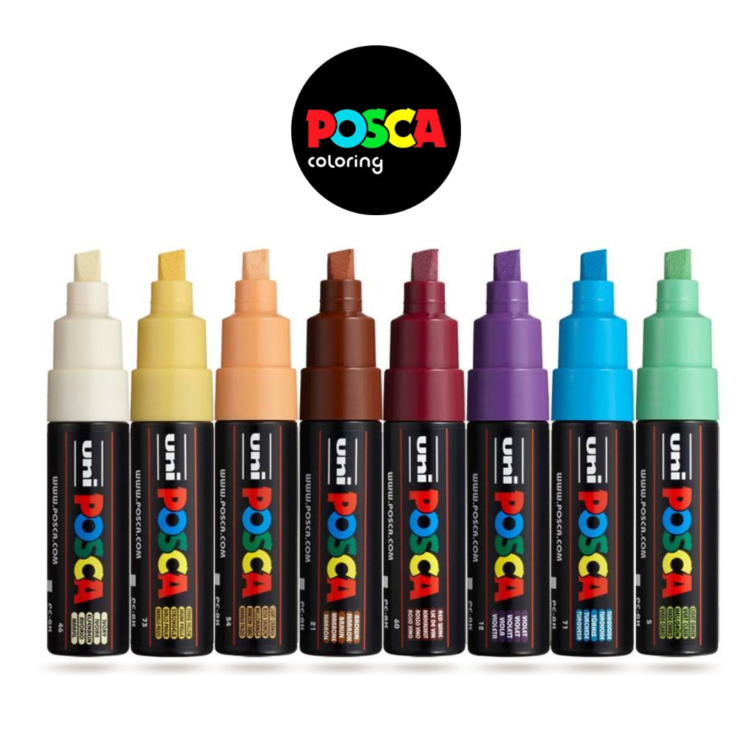 Set Marcadores Posca Punta 8K X 8 Cálidos