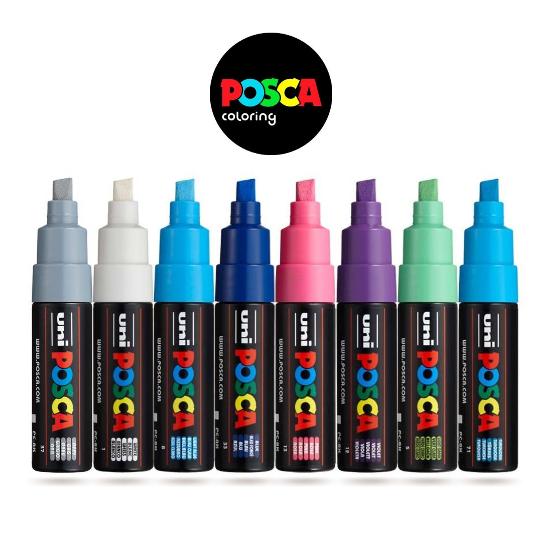 Set Marcadores Posca Punta 8K X 8 Fríos