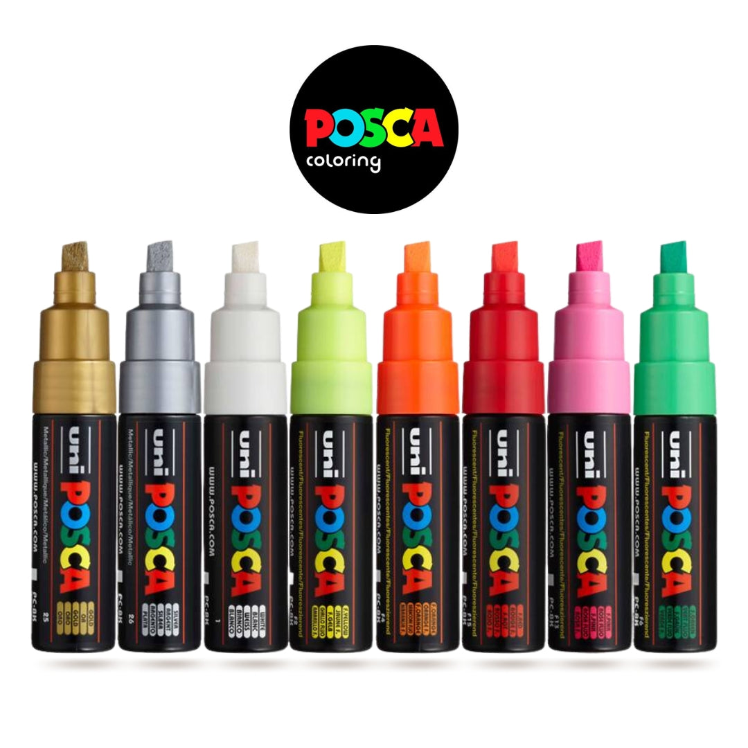 Set Marcadores Posca Punta 8K X 8 Neón