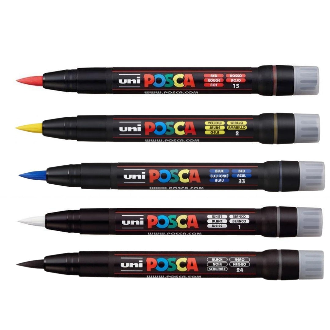 Set Marcadores Posca Punta PCF-350 x 5 Básico