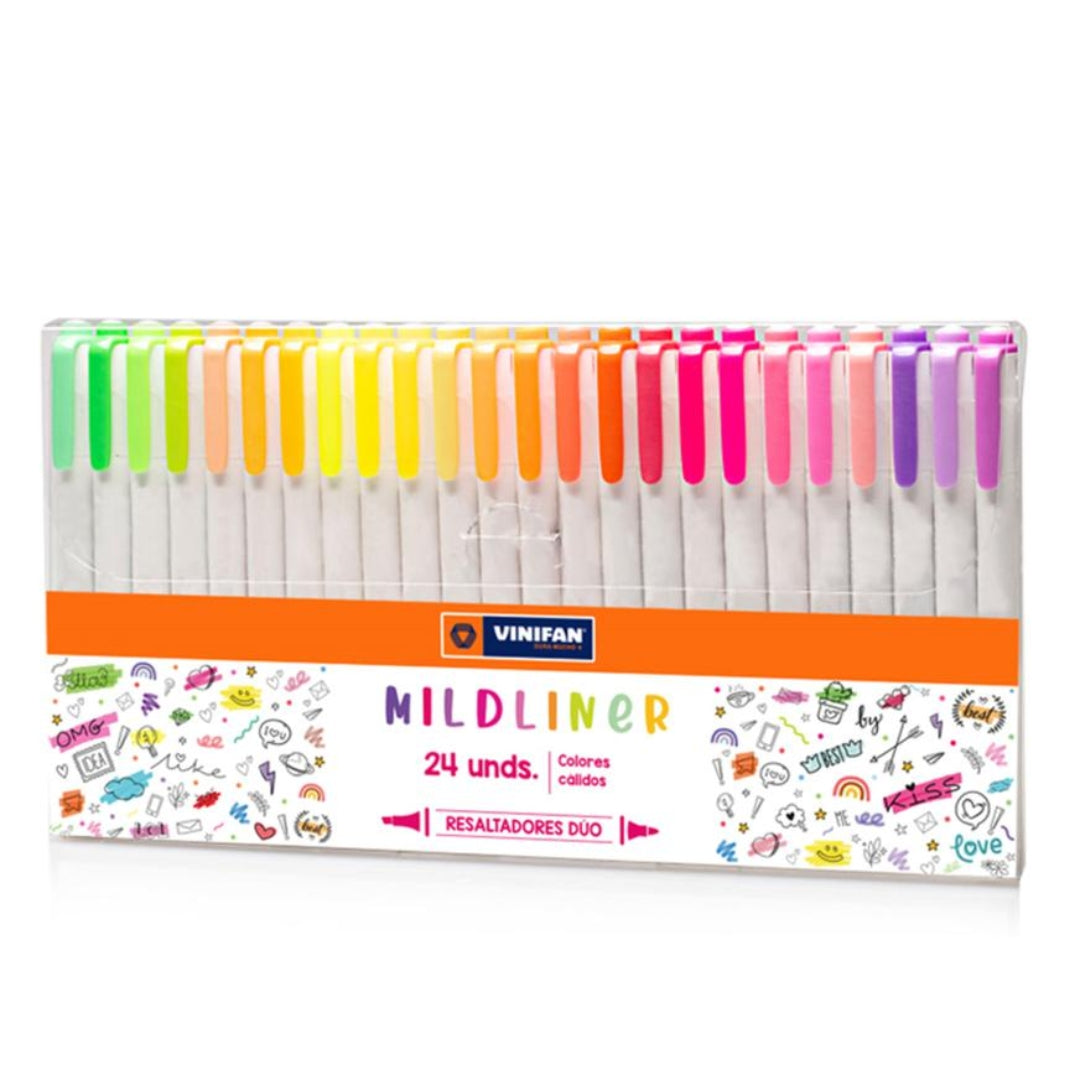 Marcadores Vinifan Mildliner x 24 Cálidos