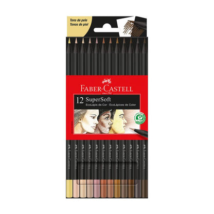 Lápices de Color Faber-Castell SuperSoft x 12 Tonos de Piel