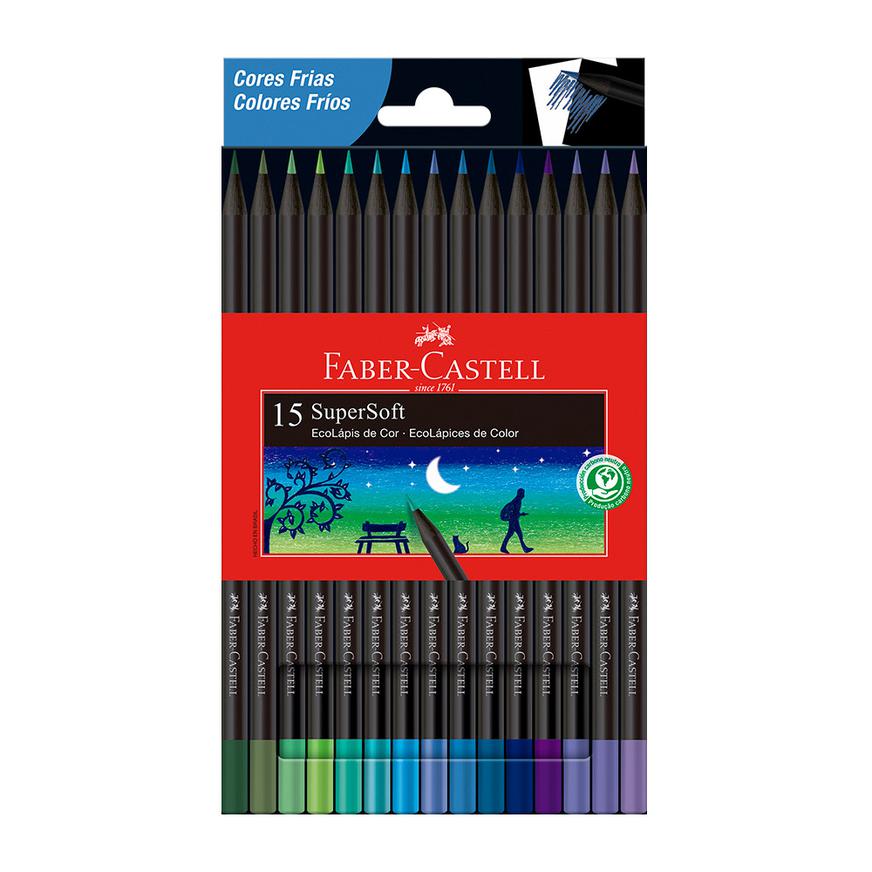 Lápices de Color Faber-Castell SuperSoft x 15 Colores Fríos
