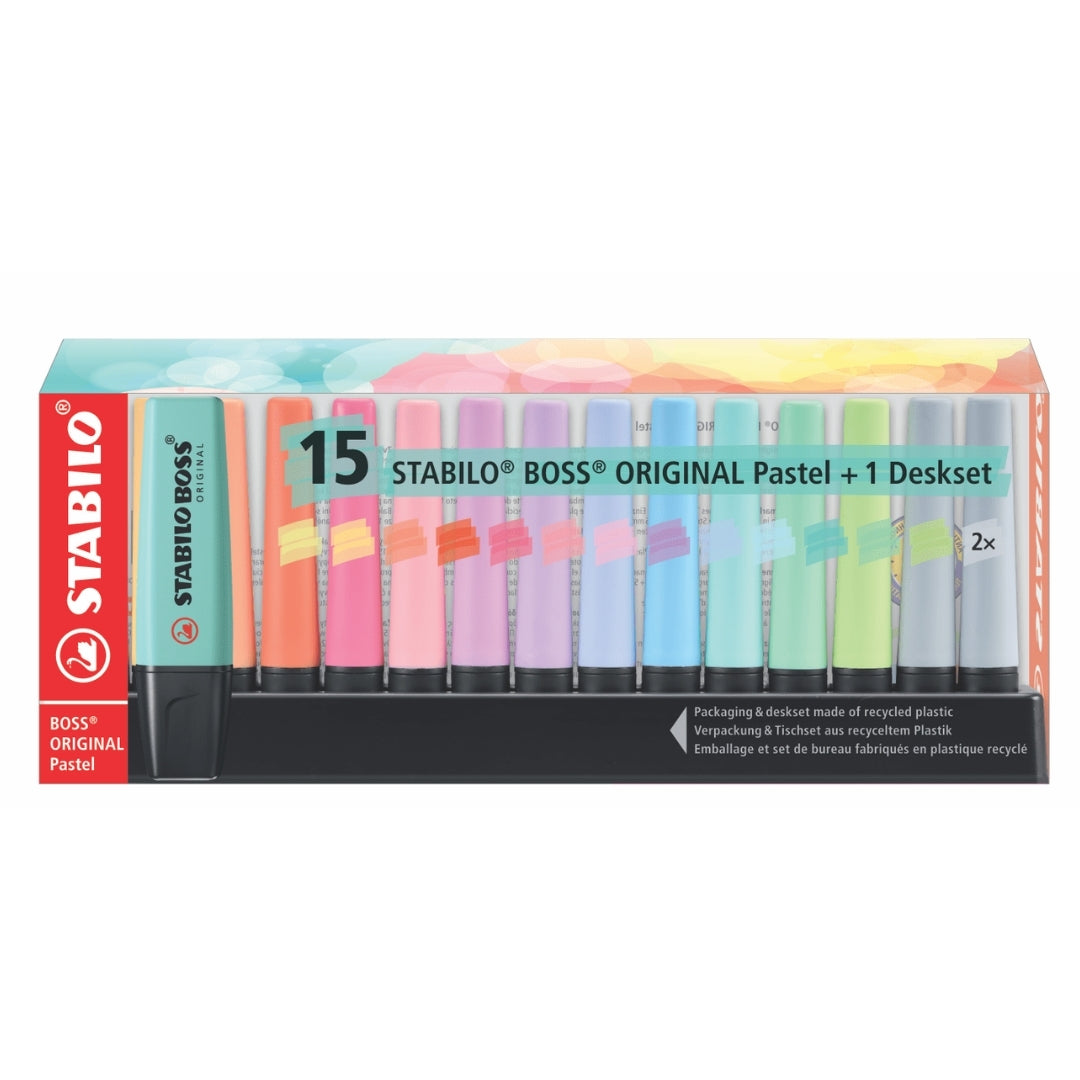Resaltadores Stabilo Boss Deskset Tropi Retro x15