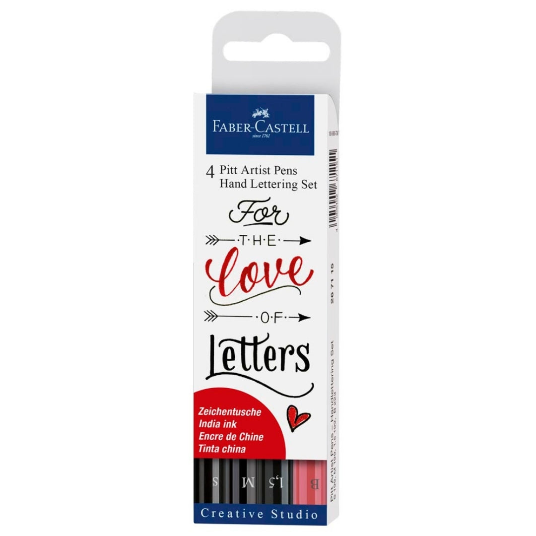 Set x 4 Pitt Artist Pen Hand Lettering Faber Castell Love